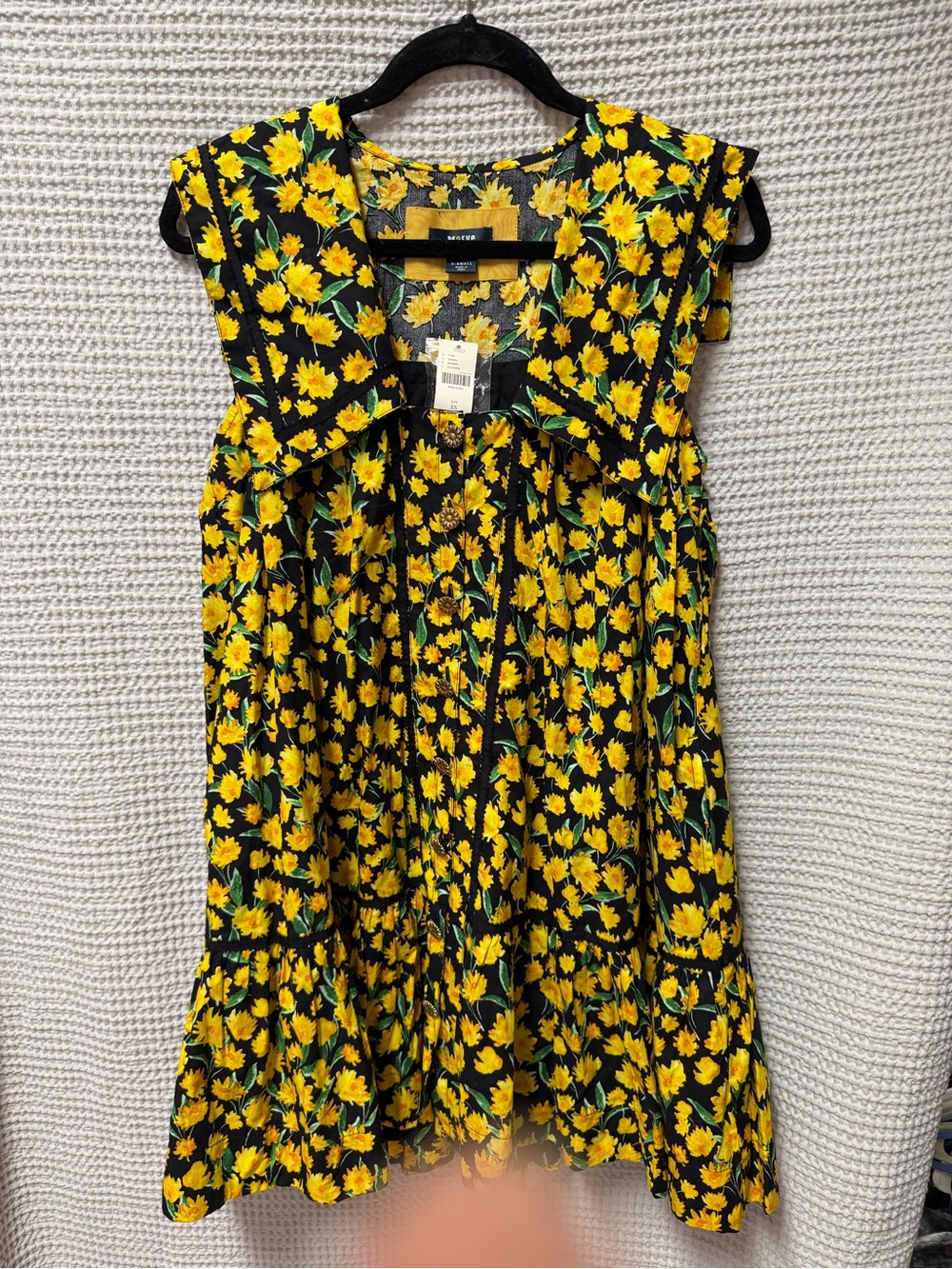 NWT Maeve for Anthropologie Collared Black Swing Mini Dress